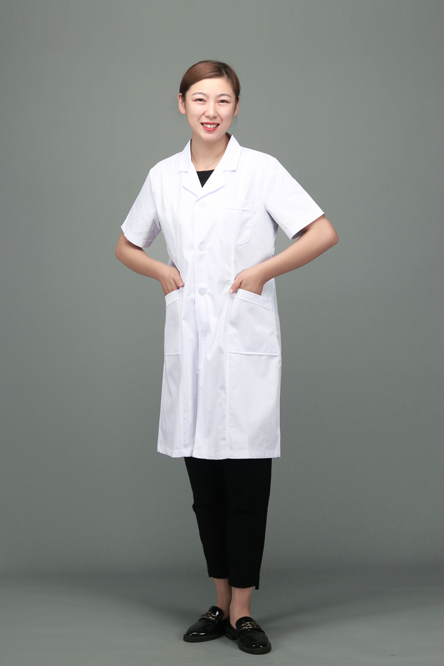 「图」白大褂短袖 白大褂长袖女白大褂短袖实验服医生短袖医用护士服图片-马可波罗网